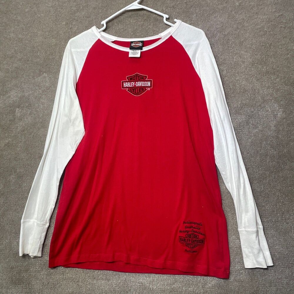 Harley Davidson Shirt Women XL Long Sleeve Biker Motorcycle Y2K Casual Tee Rider